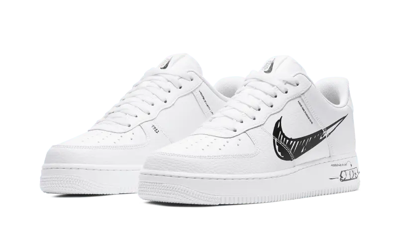 Nike Air Force 1 Low Sketch Black Swoosh - CW7581 101