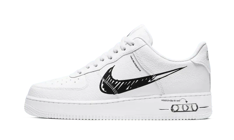 Nike Air Force 1 Low Sketch Black Swoosh - CW7581 101