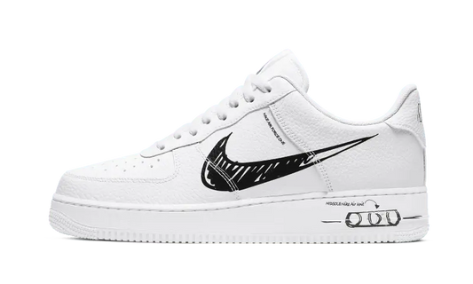 Nike Air Force 1 Low Sketch Black Swoosh - CW7581 101