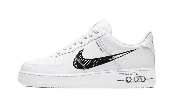 Air Force 1 Low Sketch Black Swoosh