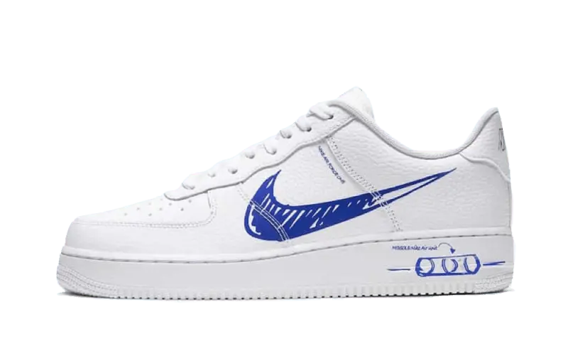 Nike Air Force 1 Low Sketch Blue Swoosh - CW7581-100