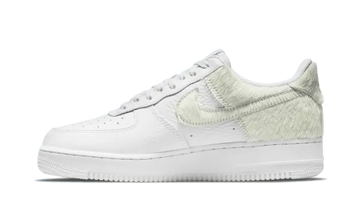 Nike Air Force 1 Low White Pony Hair Heel - DM9088-001