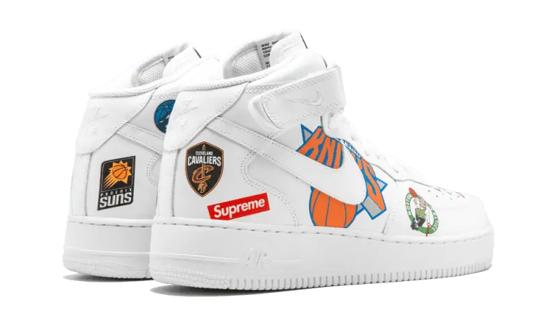 Nike Air Force 1 Mid Supreme NBA White - AQ8017-100