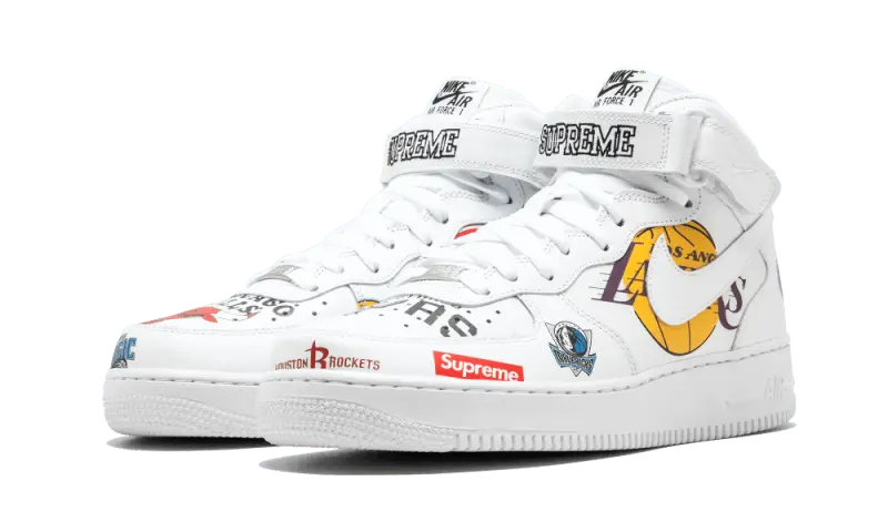 Nike Air Force 1 Mid Supreme NBA White - AQ8017-100