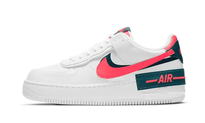 Nike Air Force 1 Shadow White Dark Teal Solar Red - DB3902-100