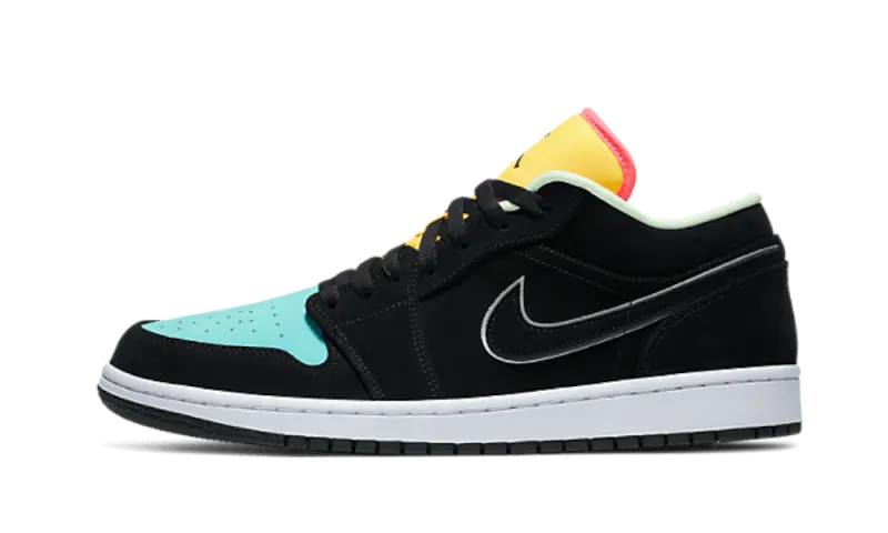 Air Jordan 1 Low Black Aurora Green Laser Orange - CK3022-013