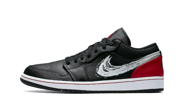 Air Jordan 1 Low Brushstroke Swoosh Black - DA4659-001