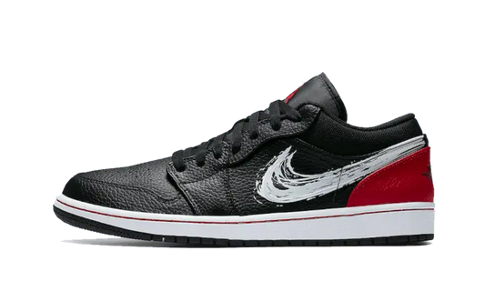 Air Jordan 1 Low Brushstroke Swoosh Black - DA4659-001