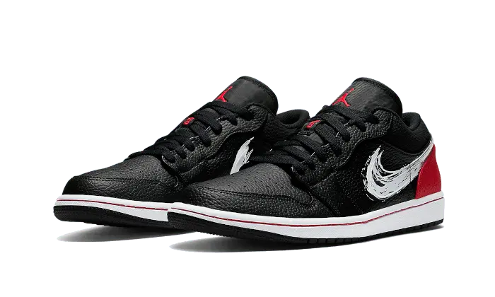 Air Jordan 1 Low Brushstroke Swoosh Black - DA4659-001