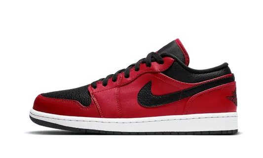 Air Jordan 1 Low Reverse Bred Pebbled Swoosh - 553558-605