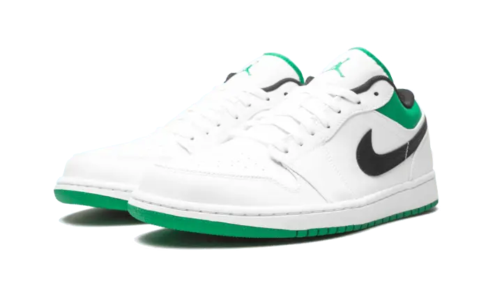 Air Jordan 1 Low White Lucky Green Black - 553558-129