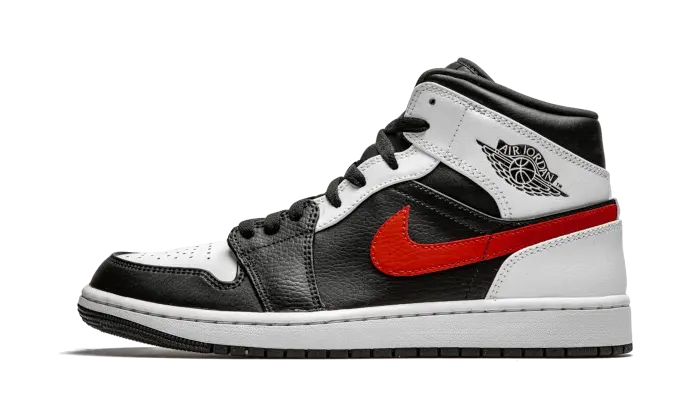 Air Jordan 1 Mid Black Chile Red White 