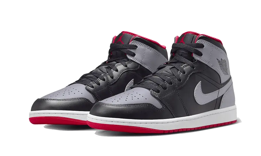 Air Jordan 1 Mid Black Grey Red