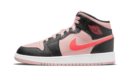 Air Jordan 1 Mid Black Pink Crimson - 554725-604