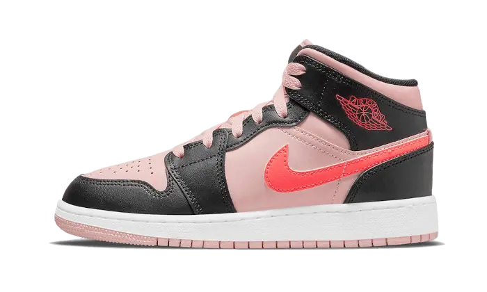 Air Jordan 1 Mid Black Pink Crimson - 554725-604