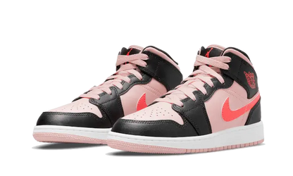 Air Jordan 1 Mid Black Pink Crimson - 554725-604