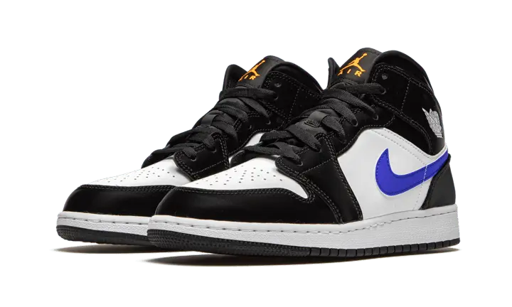 Air Jordan 1 Mid Black Racer Blue White - MTHOR SHOP