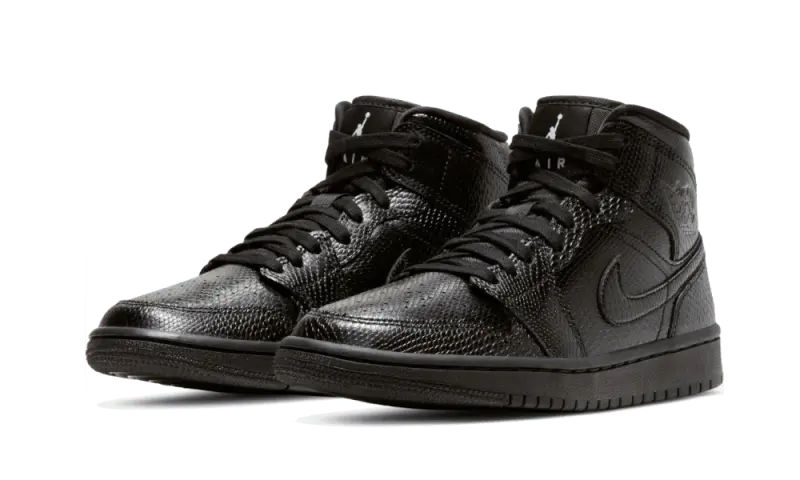 Air Jordan 1 Mid Black Snakeskin - BQ6472-010