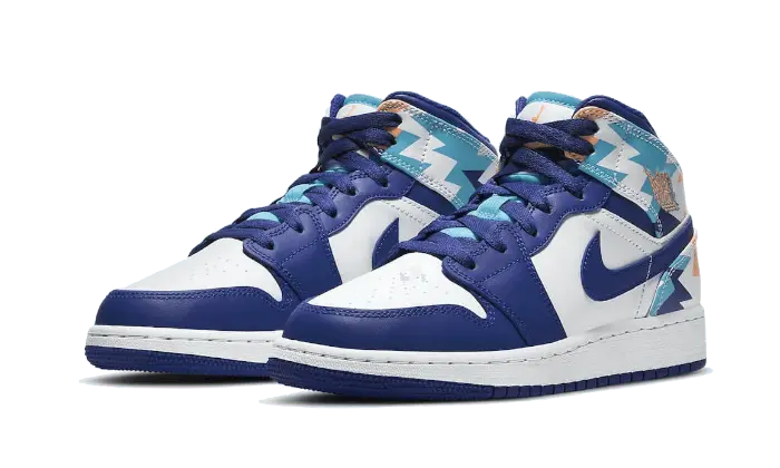 Air Jordan 1 Mid Geometric Print - 555112-105