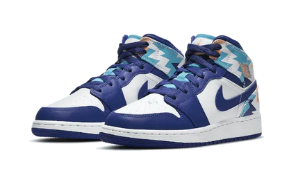 Air Jordan 1 Mid Geometric Print - 555112-105