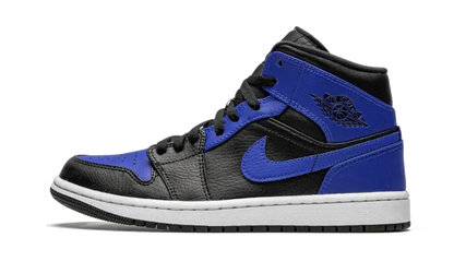 Air Jordan 1 Mid Black Royal Tumbled Leather 