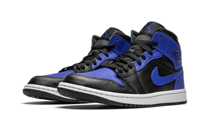 Air Jordan 1 Mid Black Royal Tumbled Leather 