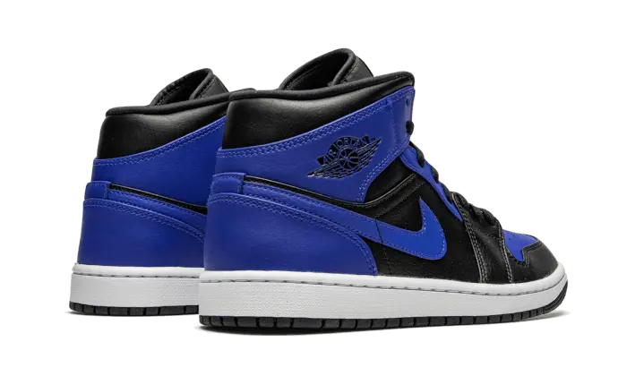 Air Jordan 1 Mid Black Royal Tumbled Leather 