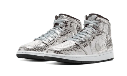 Air Jordan 1 Mid Metallic Silver "Discoball" - CU9304-001