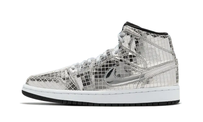 Air Jordan 1 Mid Metallic Silver "Discoball" - CU9304-001