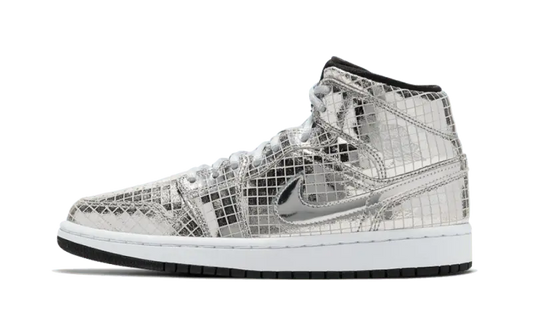 Air Jordan 1 Mid Metallic Silver "Discoball" - CU9304-001