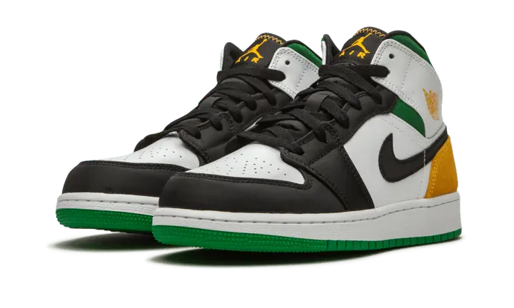 Air Jordan 1 Mid SE White Laser Orange Lucky Green - BQ6931-101