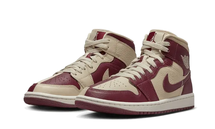 Air Jordan 1 Mid Split Beach Cherrywood Red