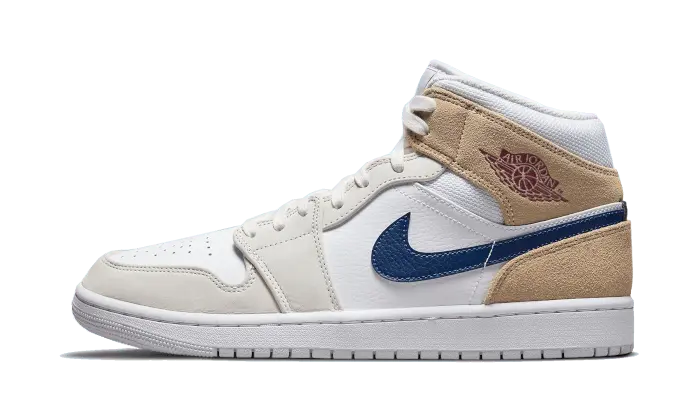 Air Jordan 1 Mid Tan Suede Navy - DO6726-100