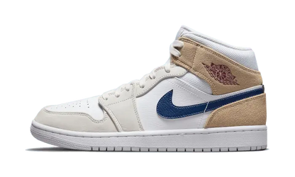 Air Jordan 1 Mid Tan Suede Navy - DO6726-100