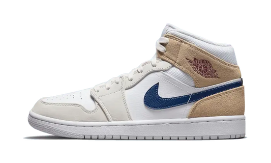 Air Jordan 1 Mid Tan Suede Navy - DO6726-100