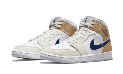 Air Jordan 1 Mid Tan Suede Navy - DO6726-100