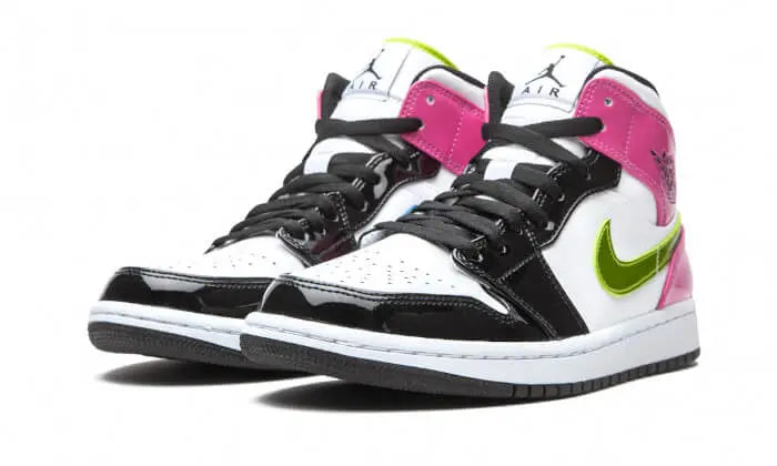 Air Jordan 1 Mid White Black Cyber Pink