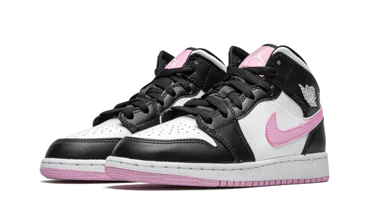 Air Jordan 1 Mid White Black Light Arctic Pink - 555112-103