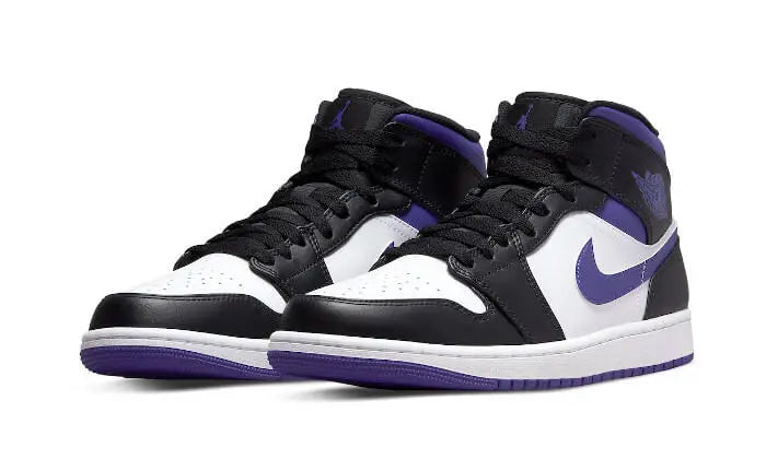 Air Jordan 1 Mid White Black Purple