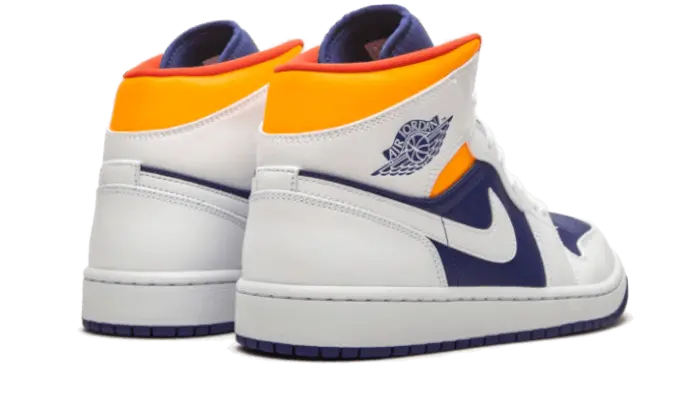 Air Jordan 1 Mid White Laser Orange Deep Royal Blue - 554725-131