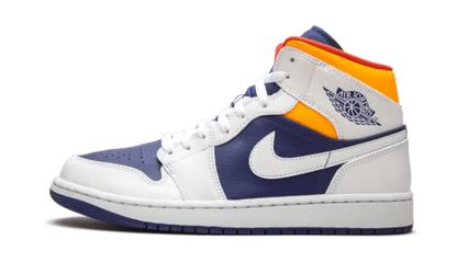 Air Jordan 1 Mid White Laser Orange Deep Royal Blue - 554725-131