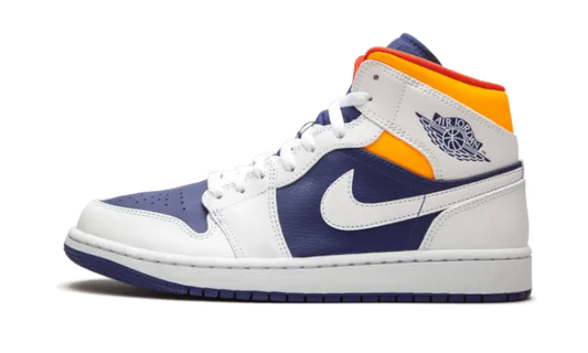 Air Jordan 1 Mid White Laser Orange Deep Royal Blue - 554725-131