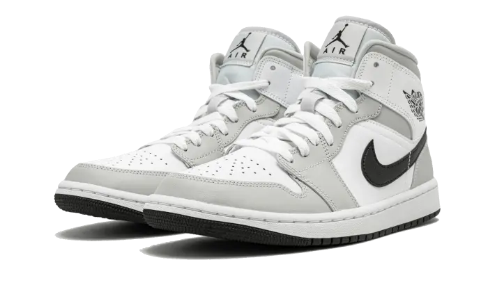 Air Jordan 1 Mid White Light Smoke Grey - BQ6472-015