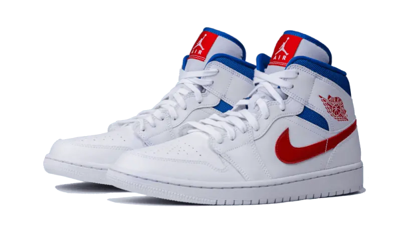 Air Jordan 1 Mid White Red Royal - BQ6472-164