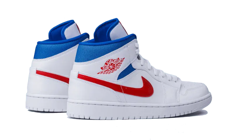 Air Jordan 1 Mid White Red Royal - BQ6472-164