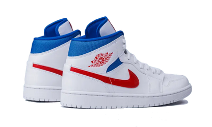 Air Jordan 1 Mid White Red Royal - BQ6472-164