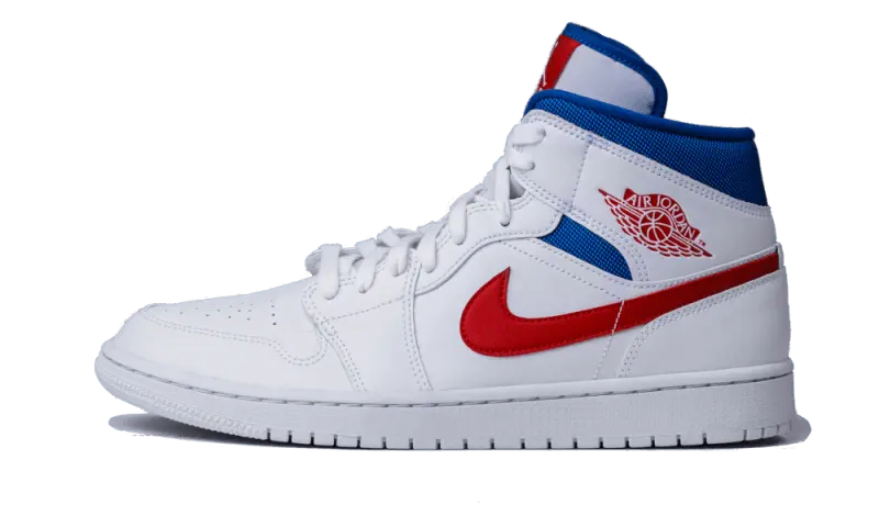 Air Jordan 1 Mid White Red Royal - BQ6472-164