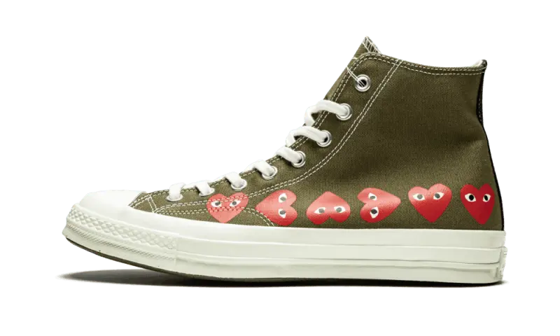 Converse Chuck Taylor All-Star 70s Hi Comme des Garcons Play Multi-Heart Green - 162973C