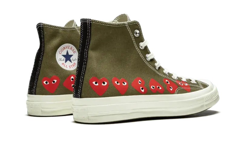 Converse Chuck Taylor All-Star 70s Hi Comme des Garcons Play Multi-Heart Green - 162973C