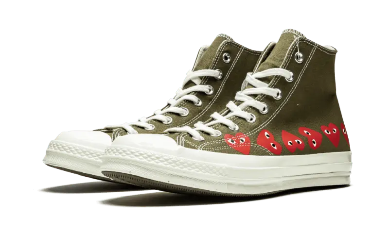 Converse Chuck Taylor All-Star 70s Hi Comme des Garcons Play Multi-Heart Green - 162973C